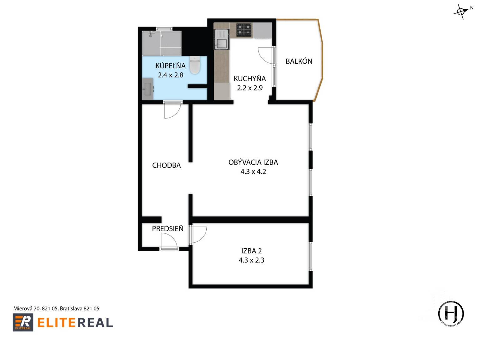 One bedroom apartment, Mierová, Sale, Bratislava - Ružinov, Slovakia