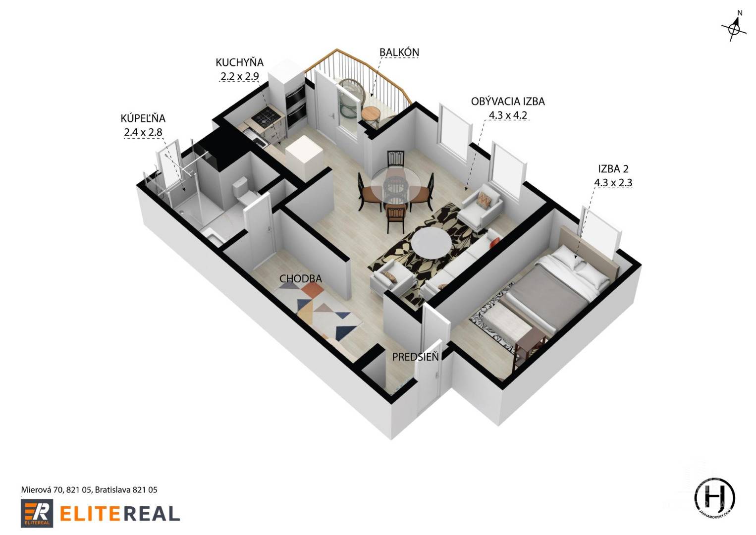 One bedroom apartment, Mierová, Sale, Bratislava - Ružinov, Slovakia